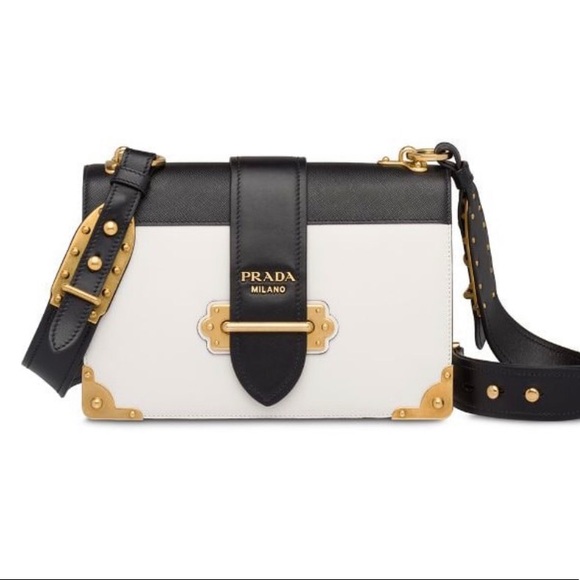 black and gold prada bag